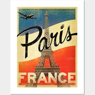 Vintage Travel Poster - Paris France Eiffel Tower Posters and Art